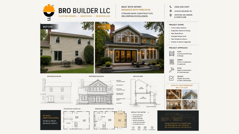 Residential home addition framing construction project