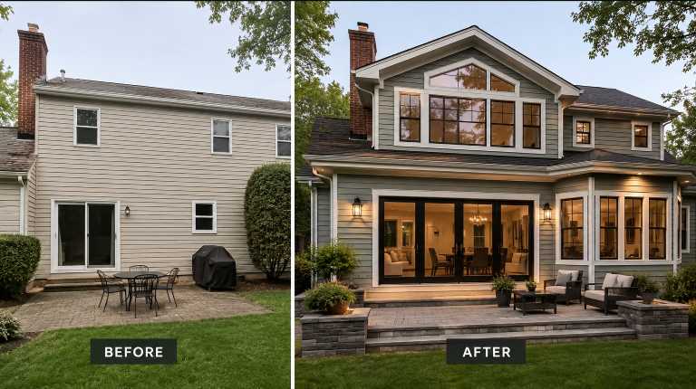Professional home remodeling contractor working on residential home addition project